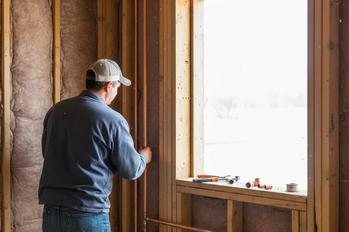 Licensed plumber running new copper supply lines in a Horseshoe Bend home